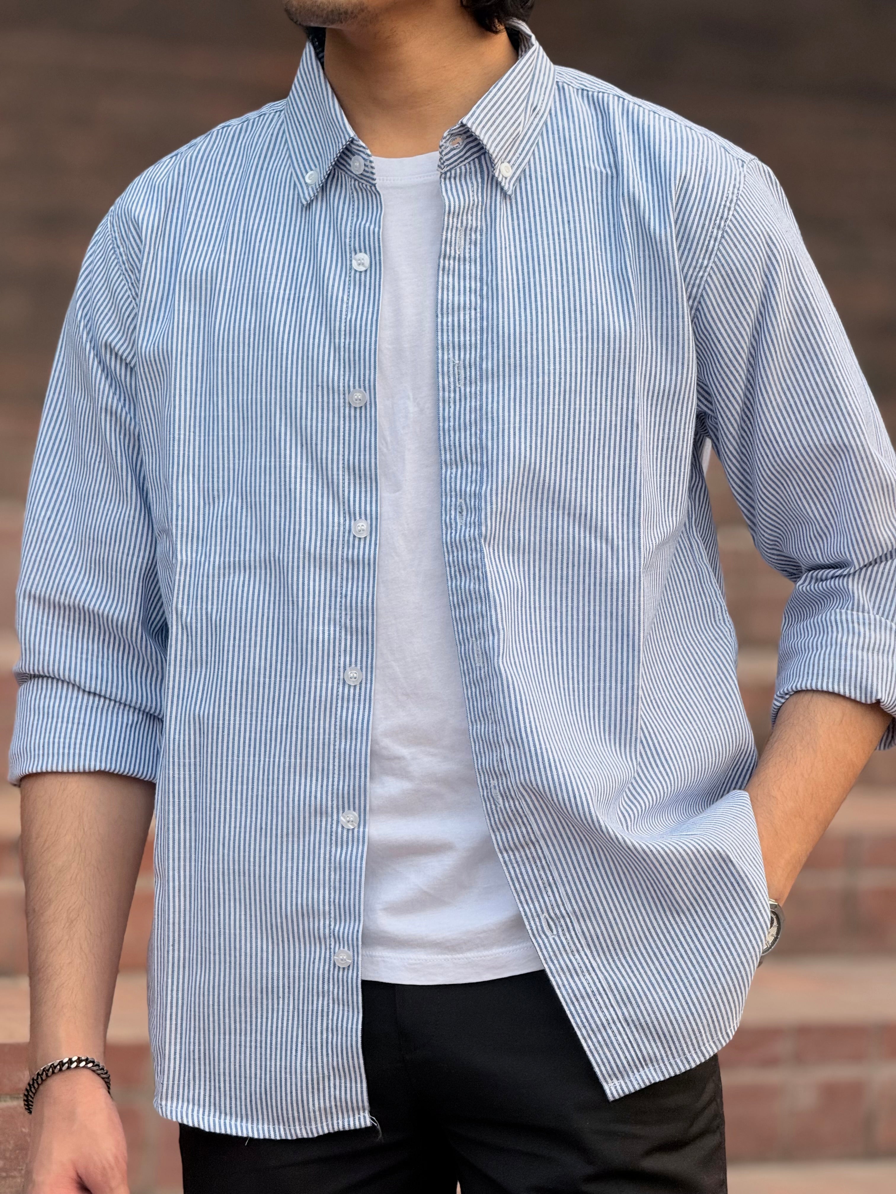 Pakistani Linen Fabricated Stripe Shirts