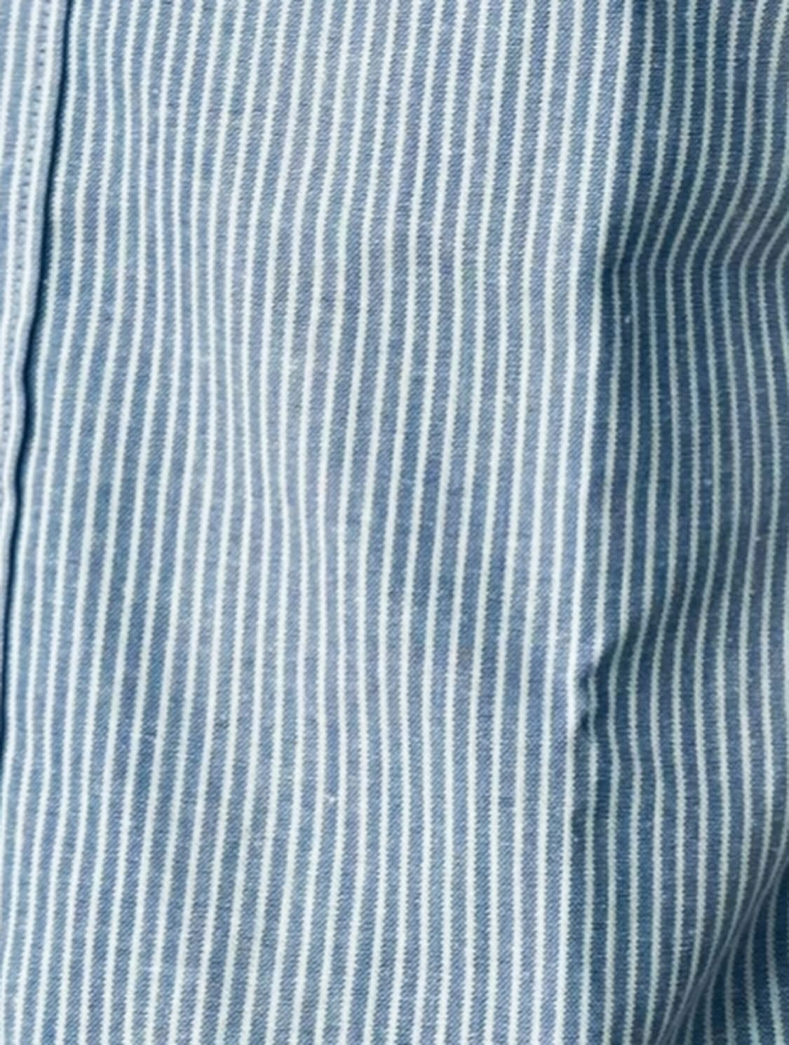 Blue White Semi Stripe Shirt