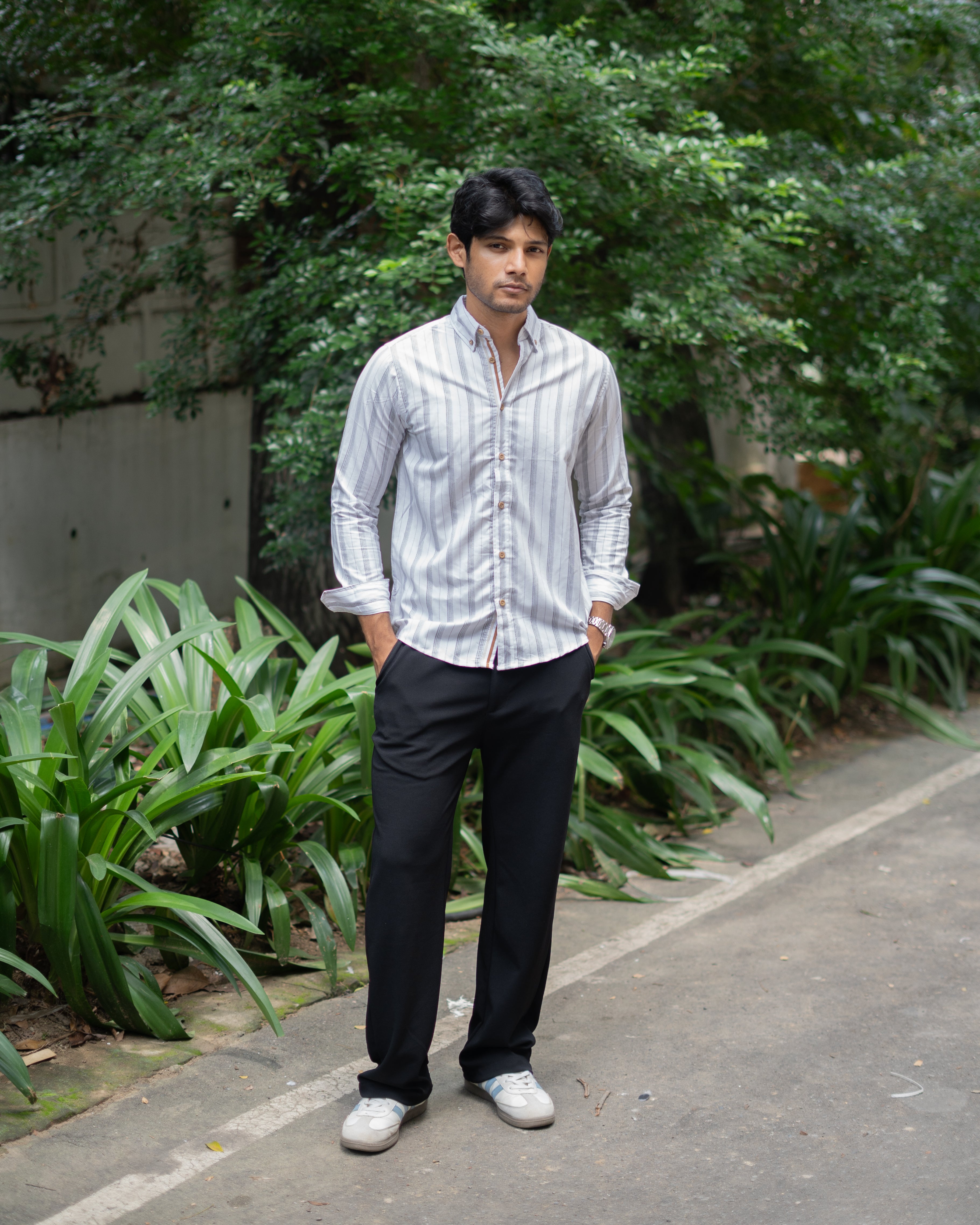 Black White Micro Stripe Shirt