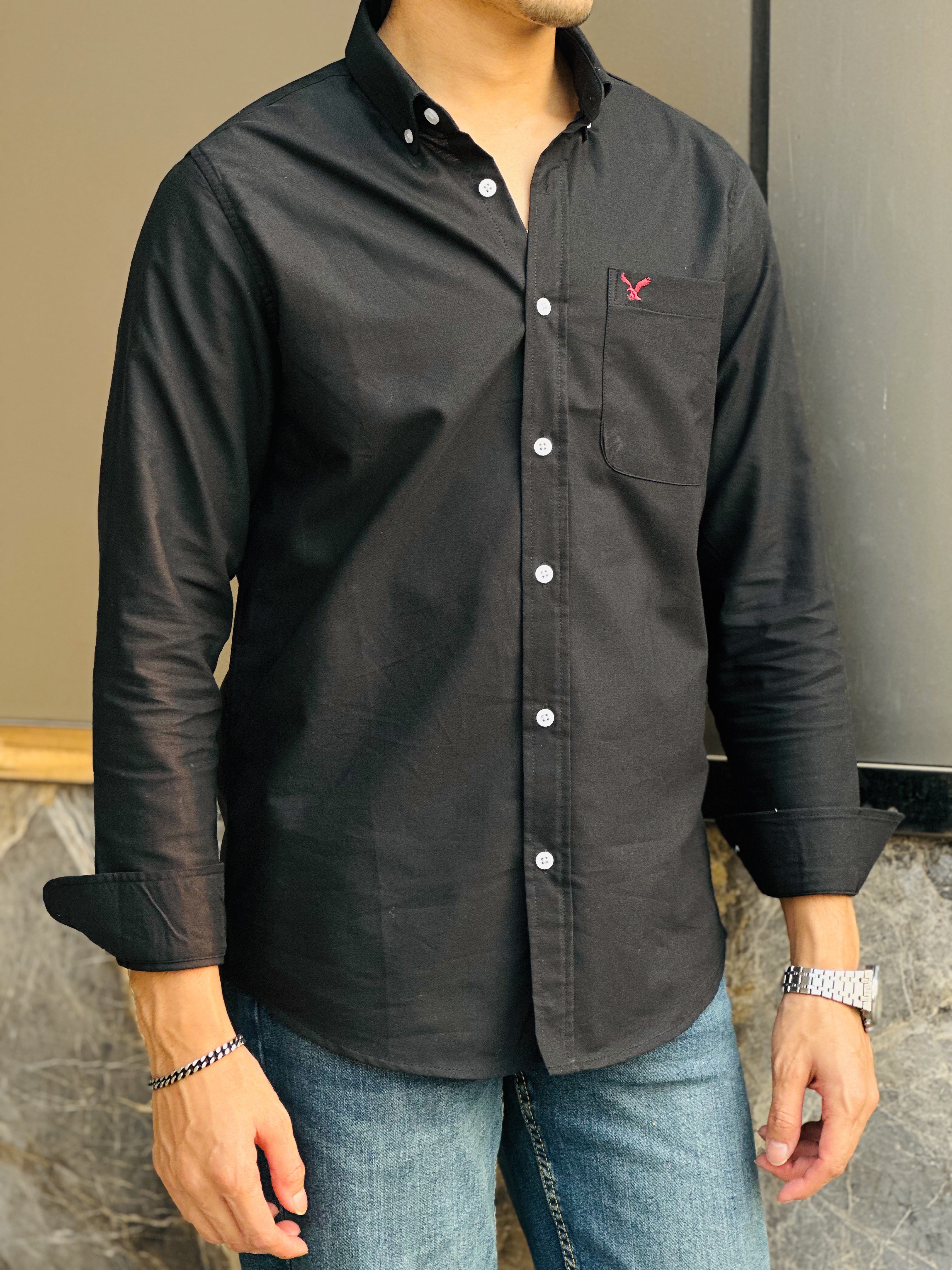 Black Coloured American Eagle Oxford Shirt