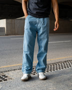 Semi Baggy Denim Pant- Ocean Blue