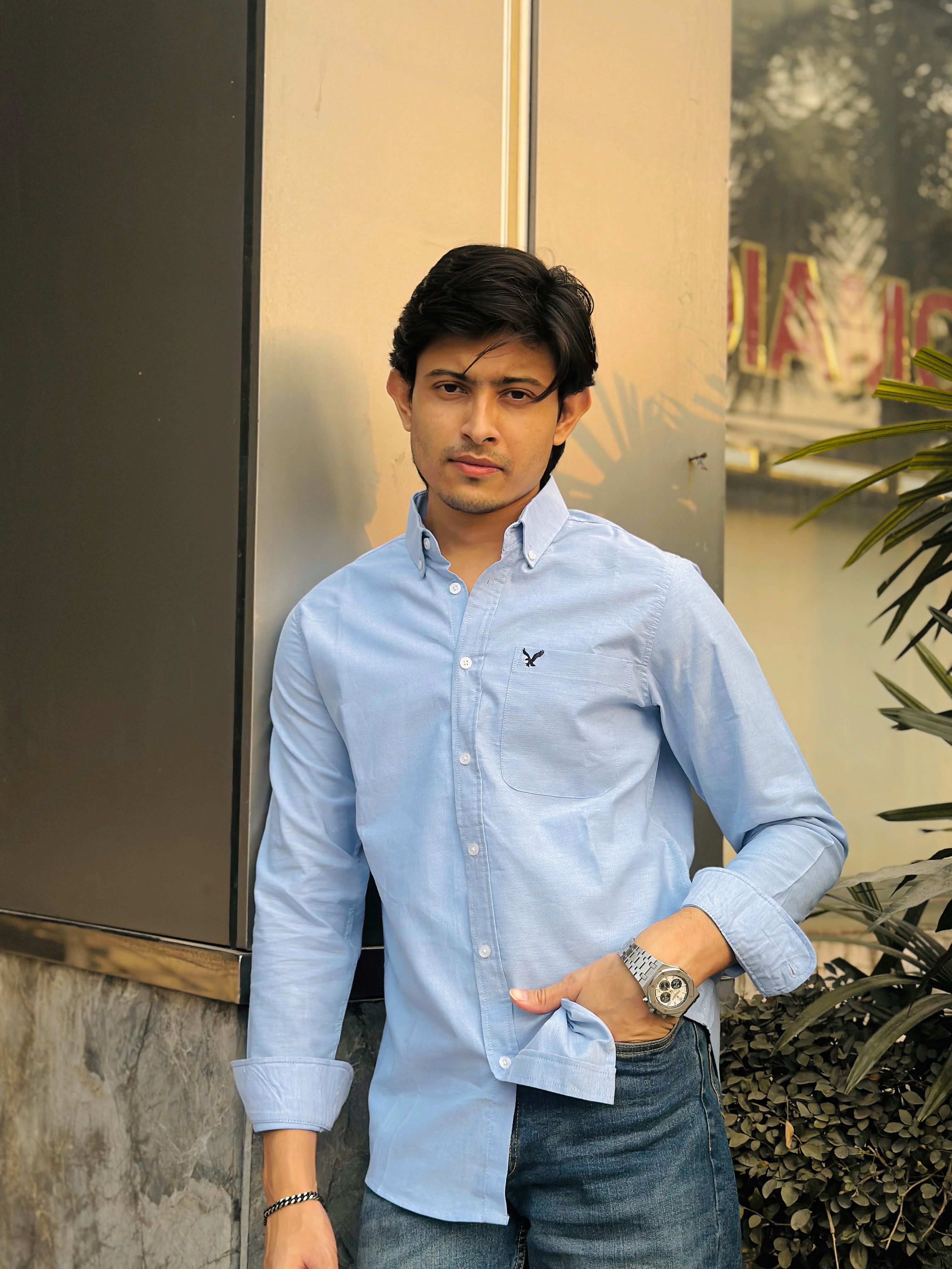 Sky Blue Coloured American Eagle Oxford Shirt