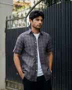 Grameen Black Check Half Sleeve Shirt