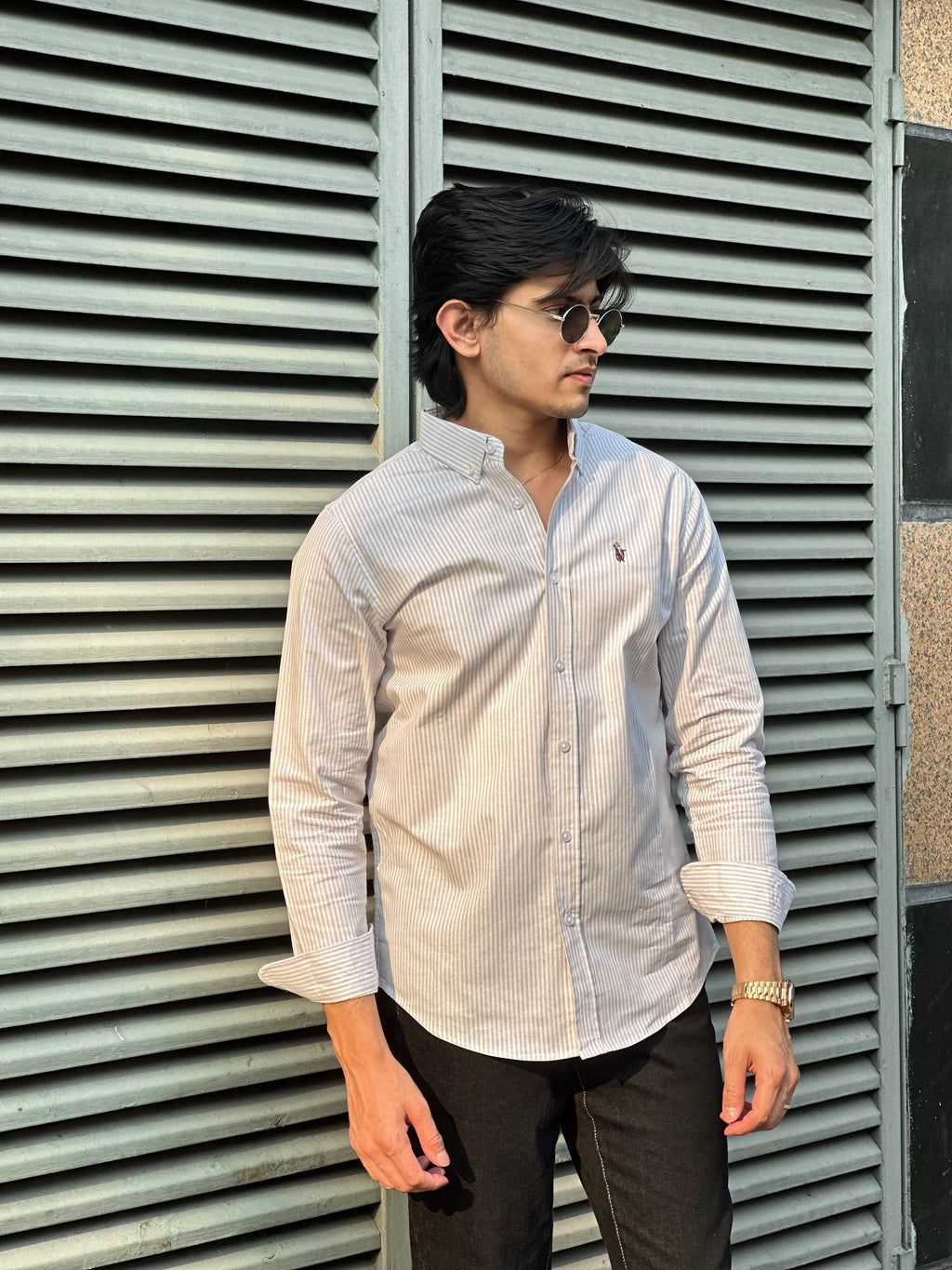 Ash White Stripe Shirt