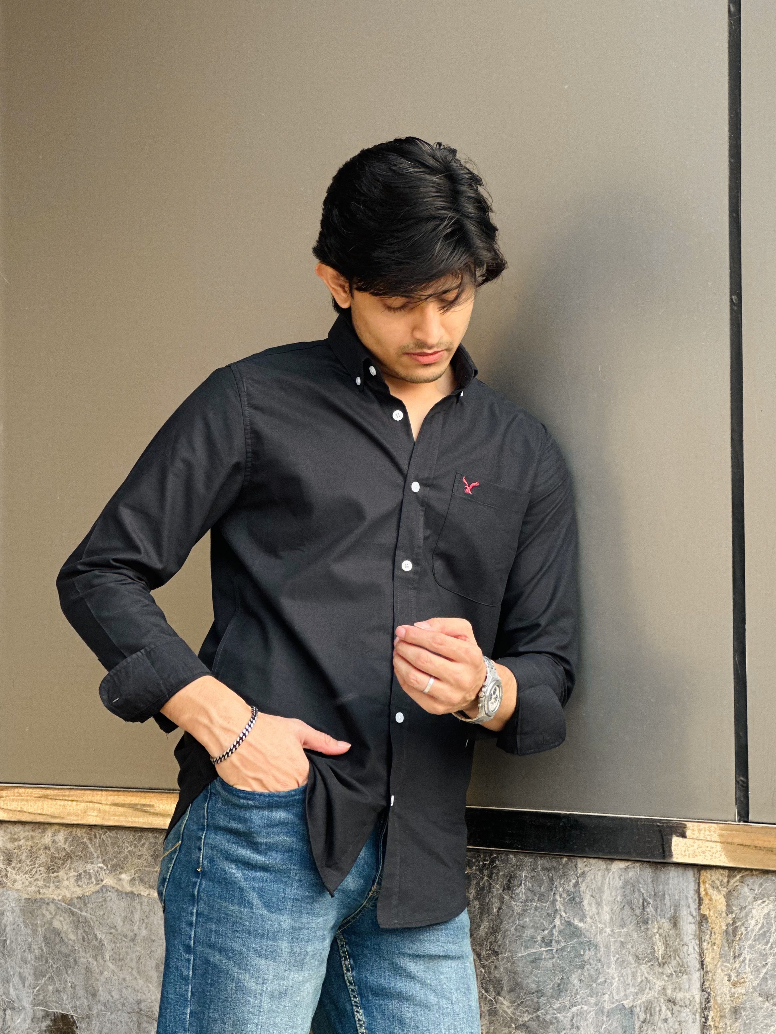 Black Coloured American Eagle Oxford Shirt