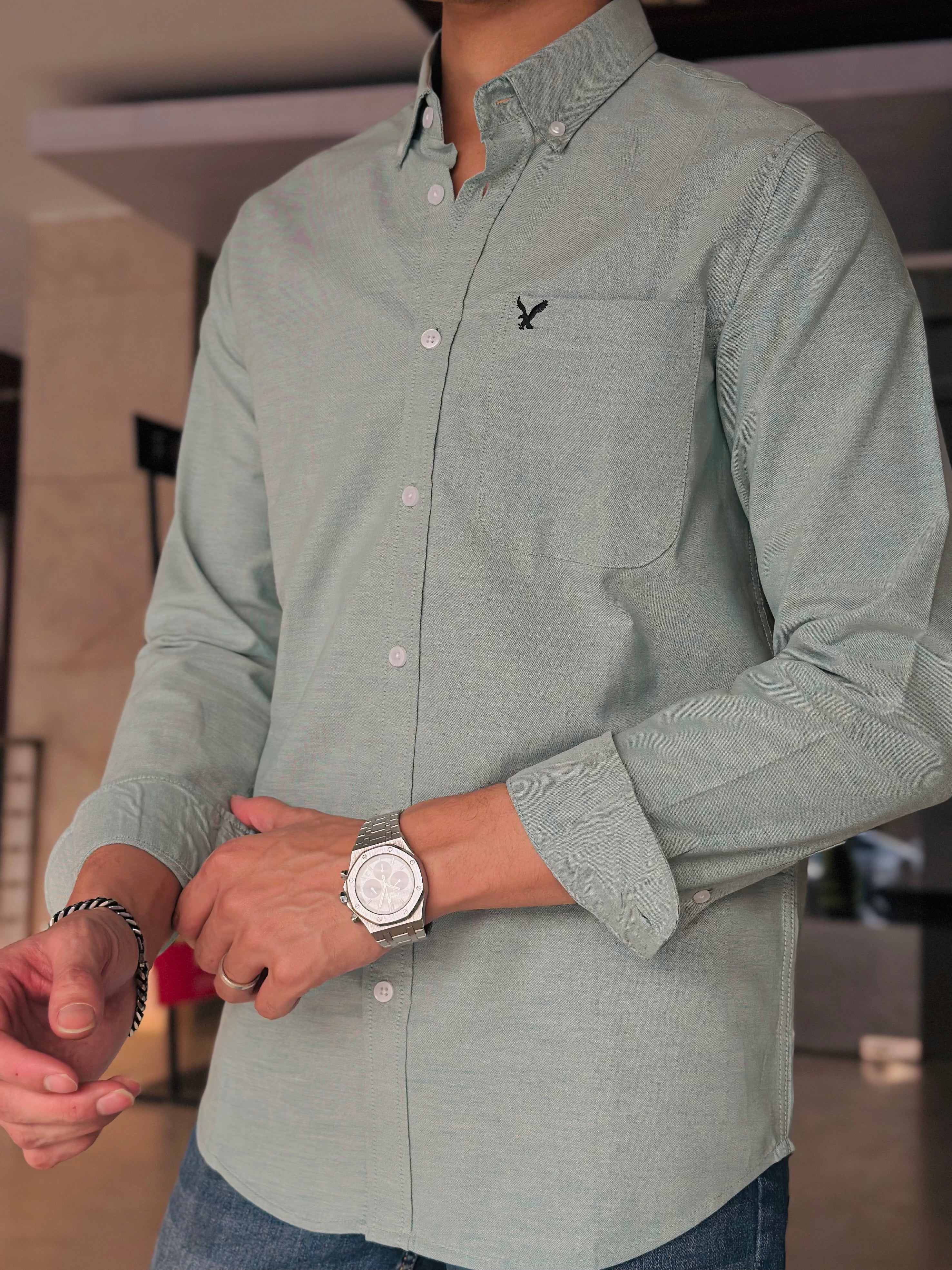 Mint Coloured American Eagle Oxford Shirt