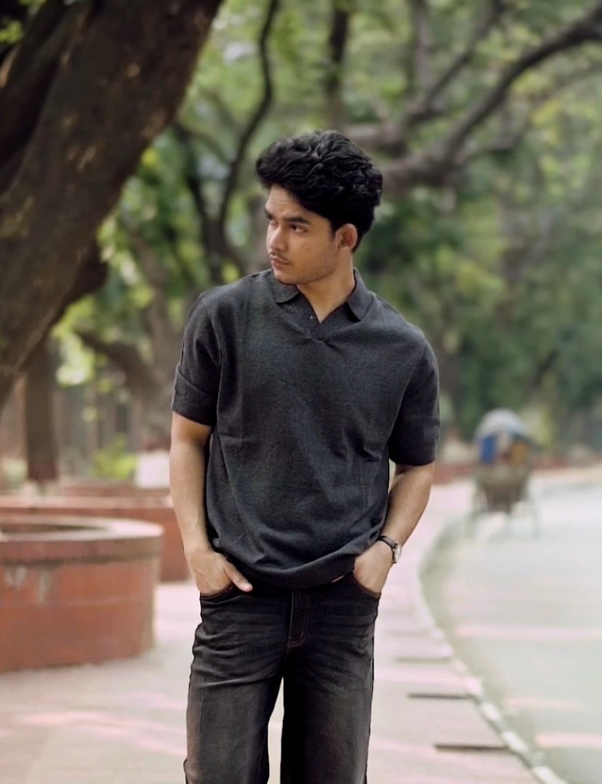 Black Signature Knitted Polo