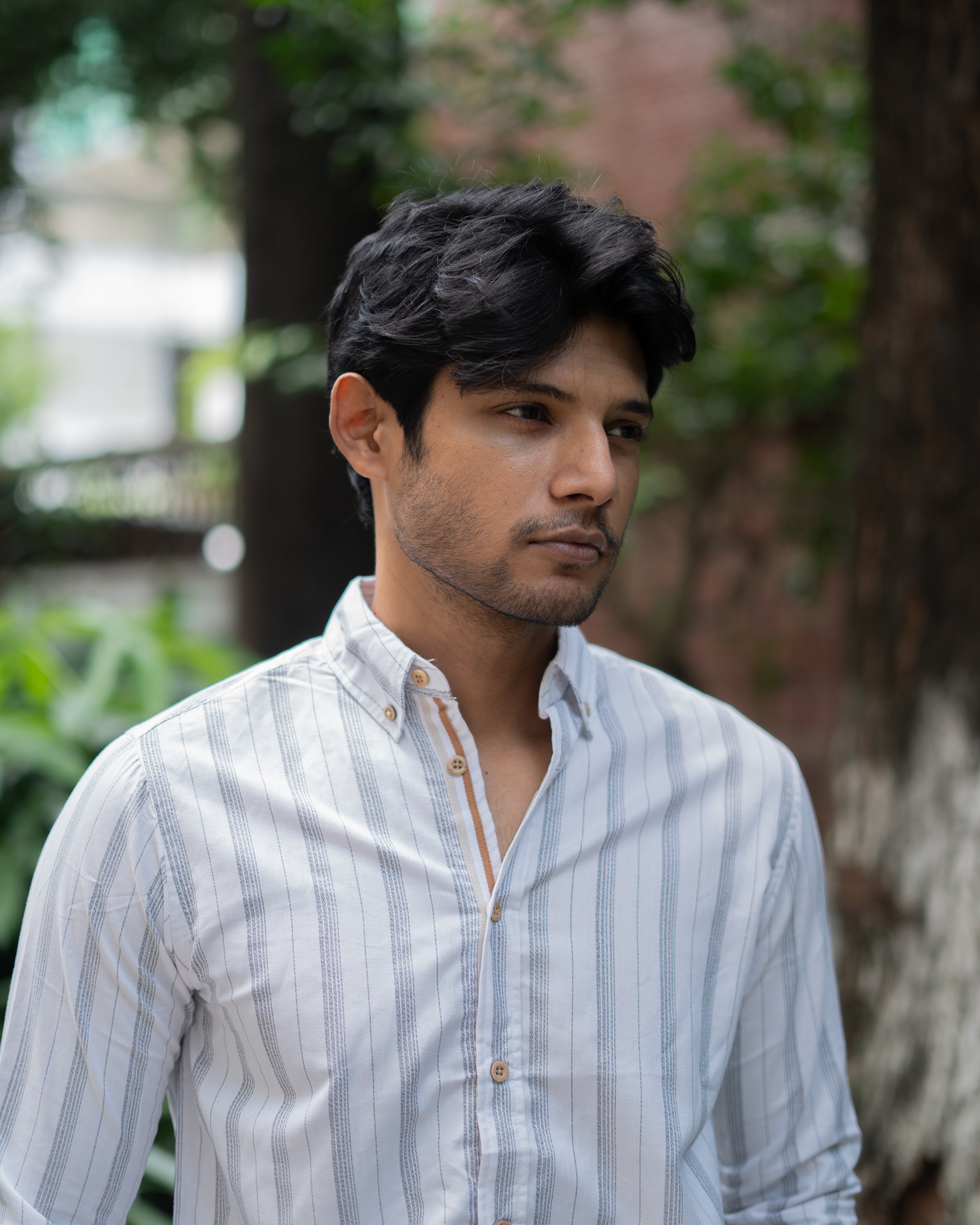 Black White Micro Stripe Shirt