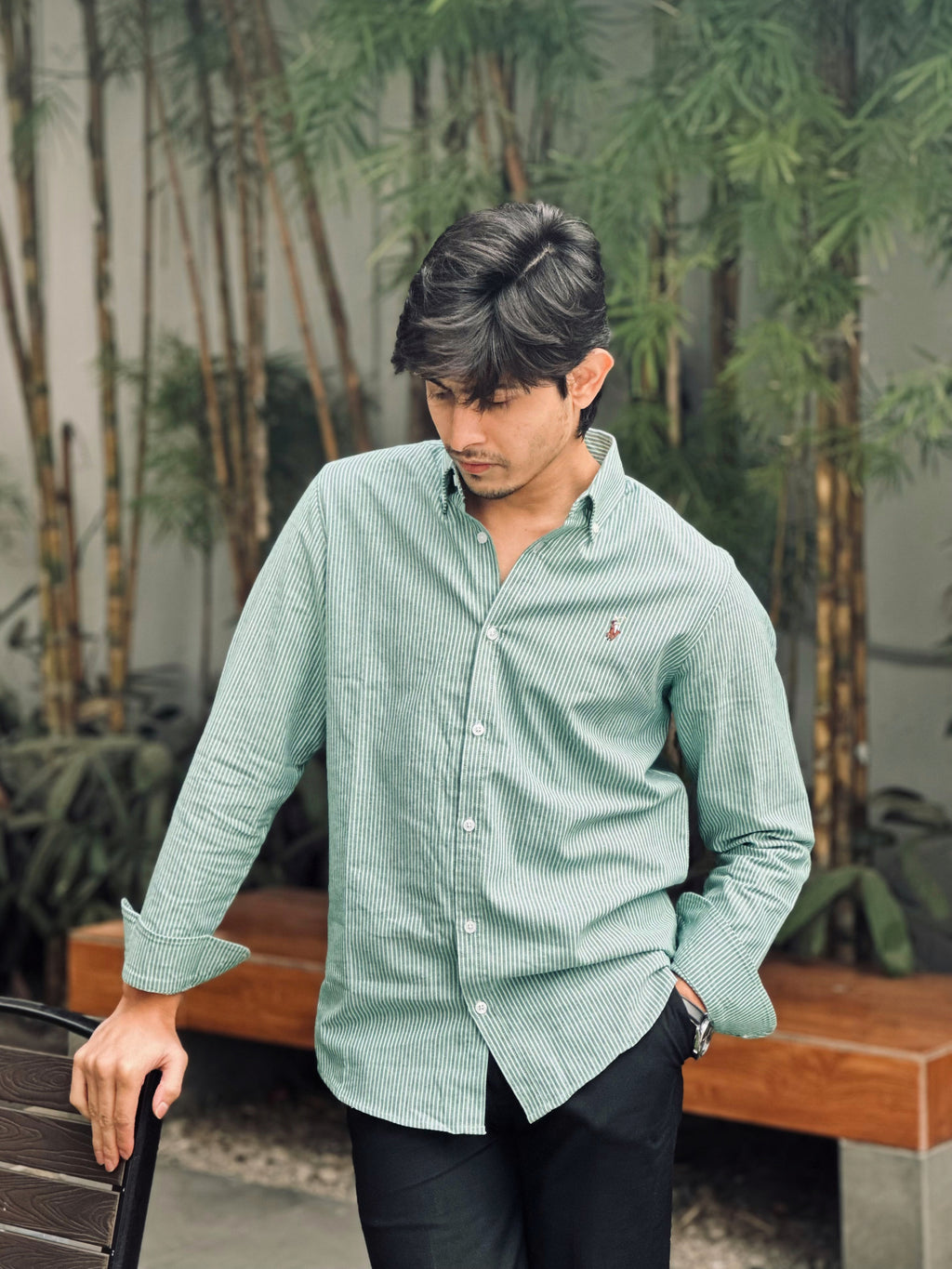 Green Vintage Stripe Shirt