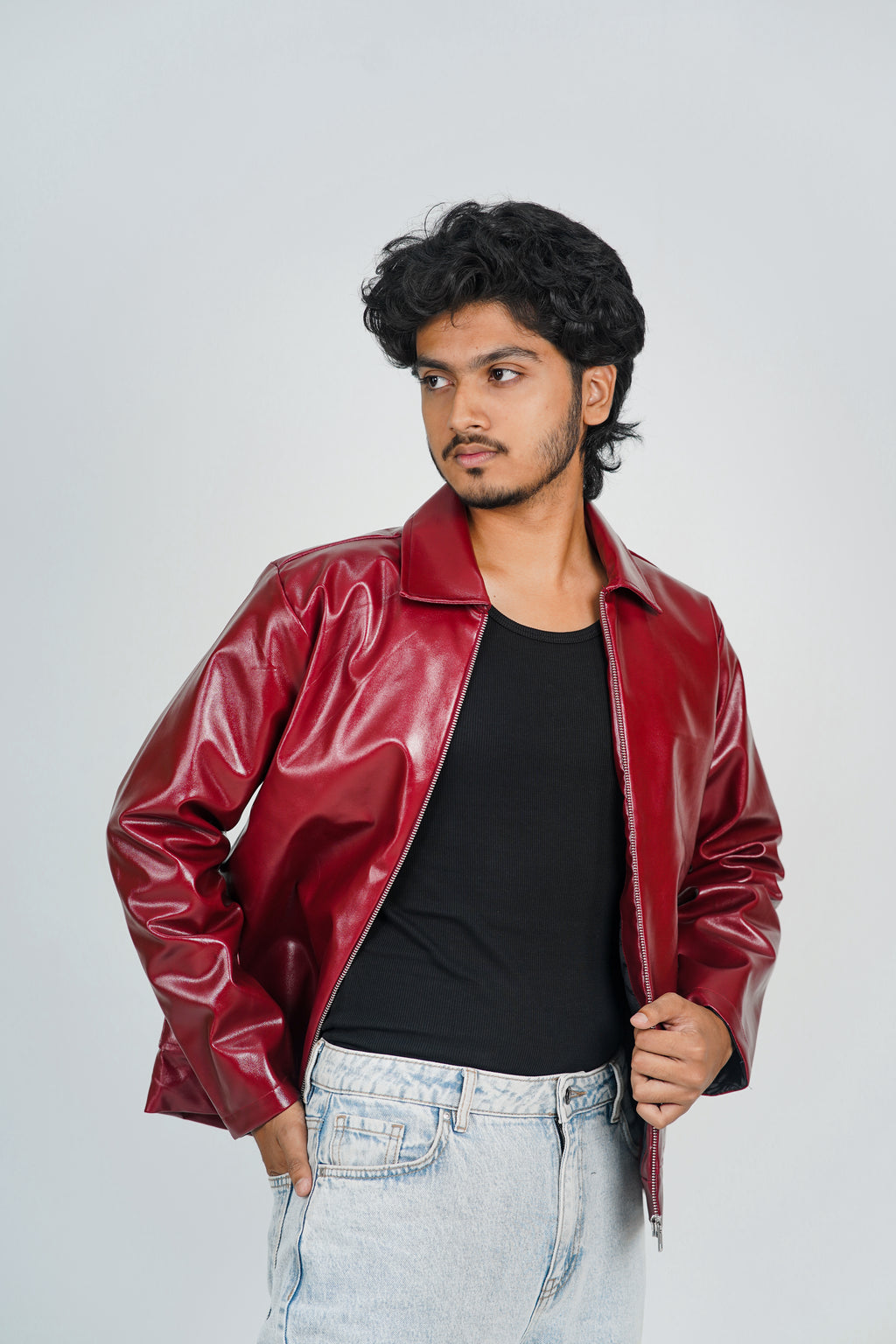 Red Cherry Classic Leather Jacket