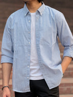 Micro Sky Structured Stripe Shirt