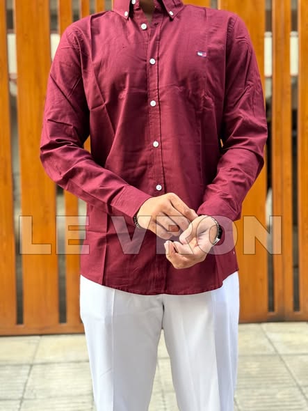 Oxford Old Money Shirt ( Dark Maroon )