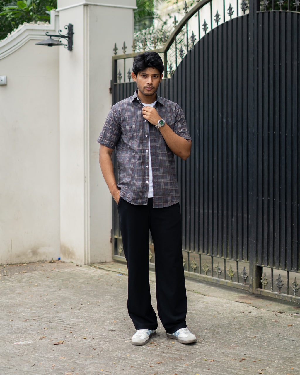 Grameen Black Check Half Sleeve Shirt