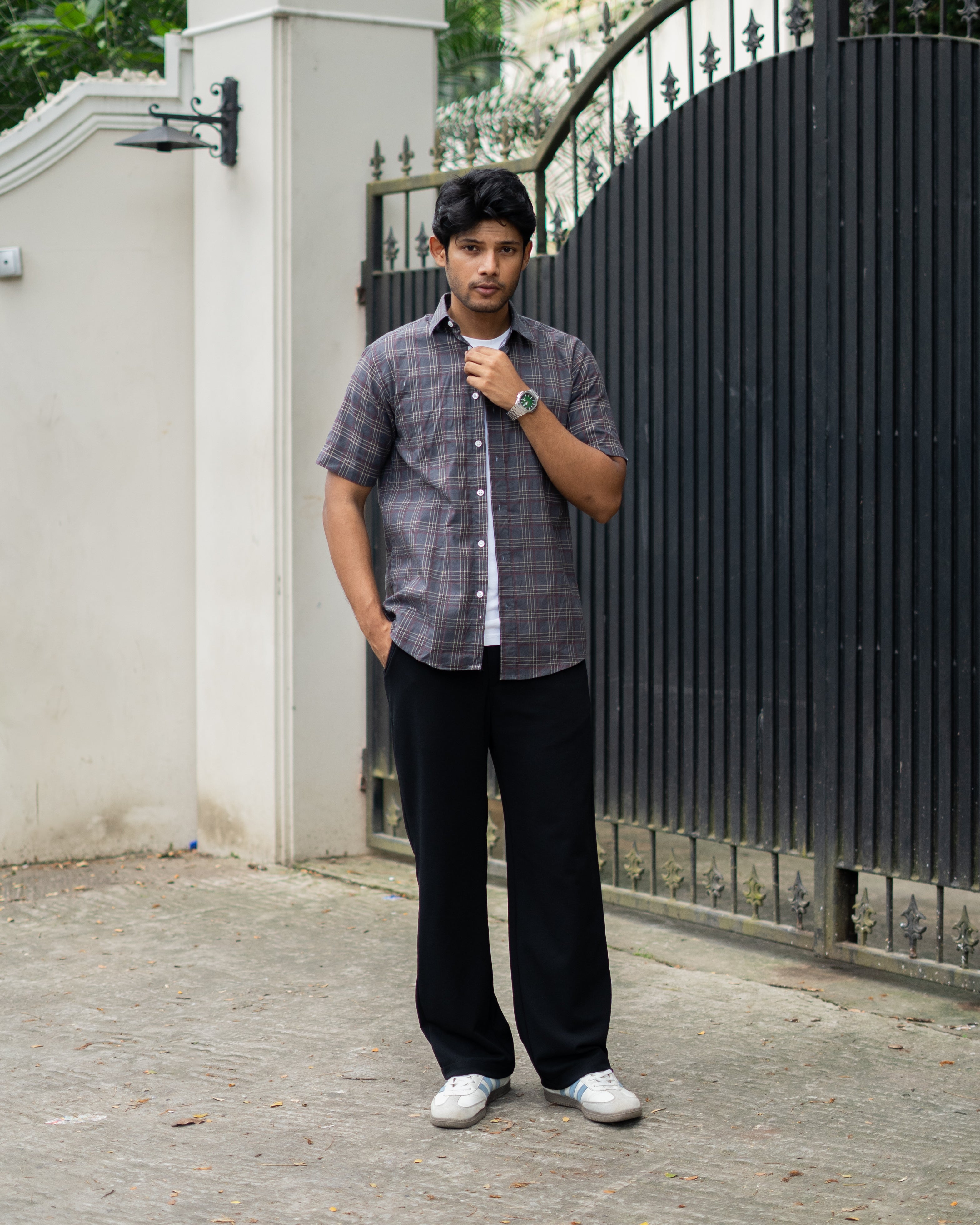 Grameen Black Check Half Sleeve Shirt