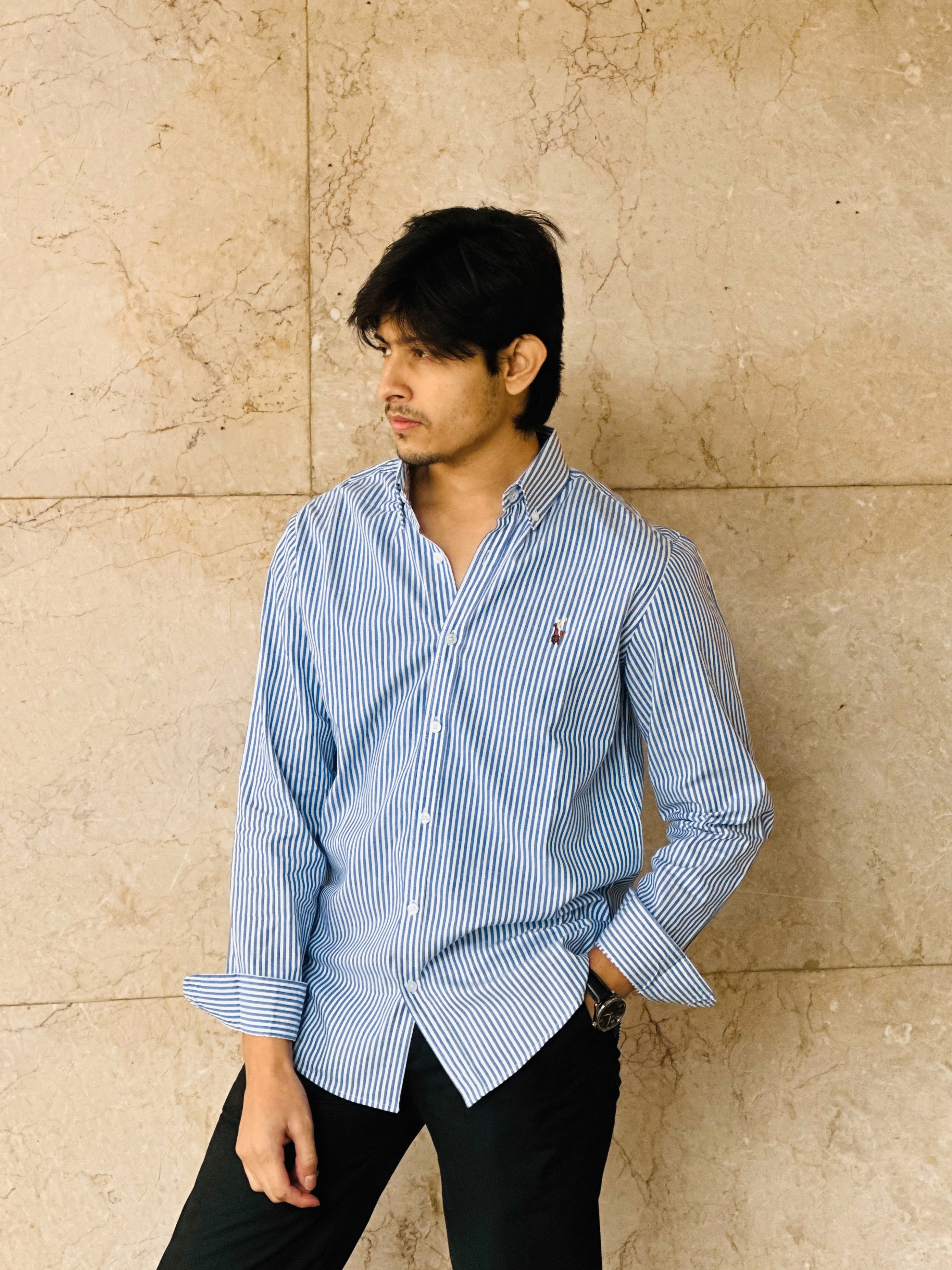 Blue White Stripe Shirt