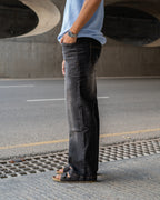 Black Scared Straight Cut Pant