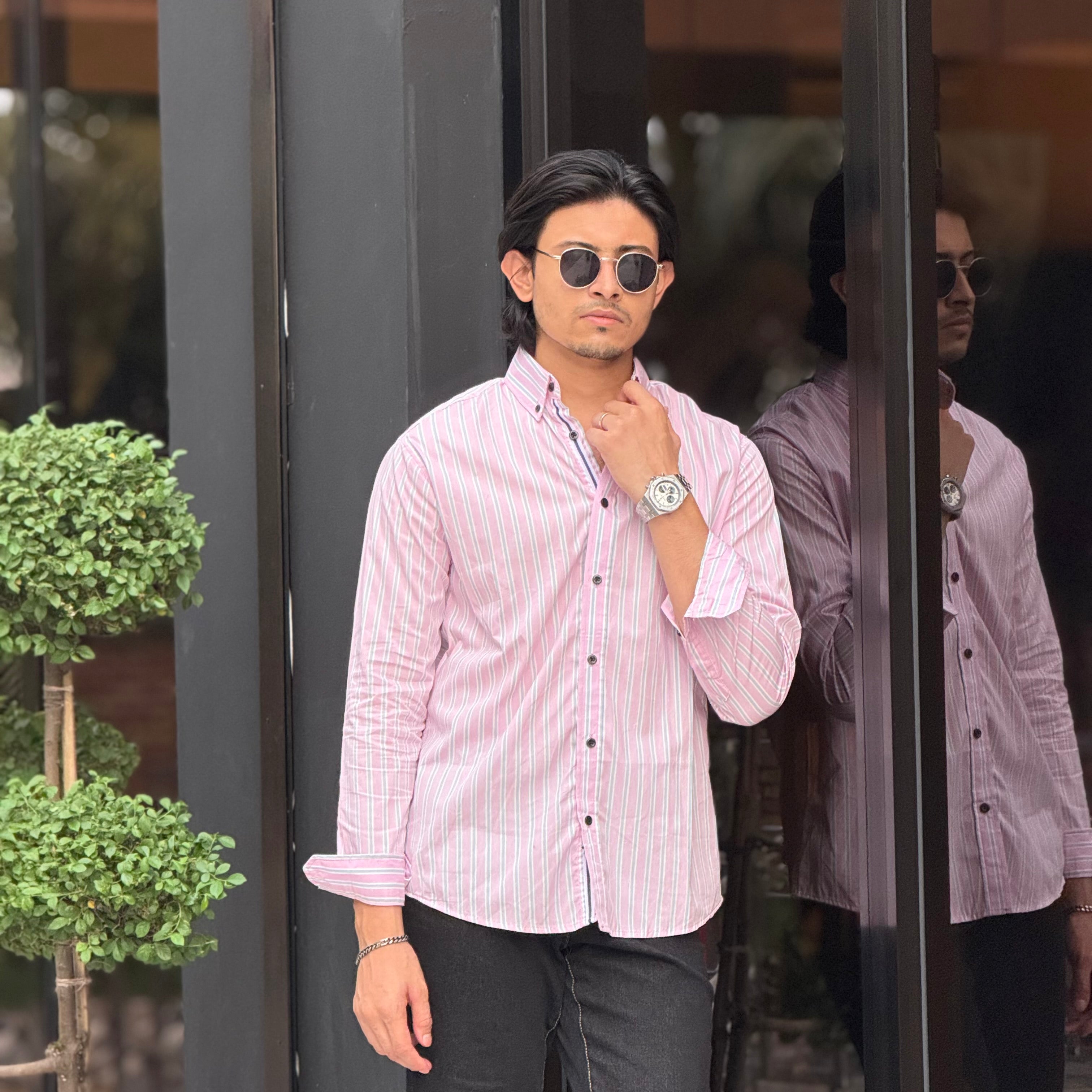 Blushy pink Multi Stripe Limited Shirt