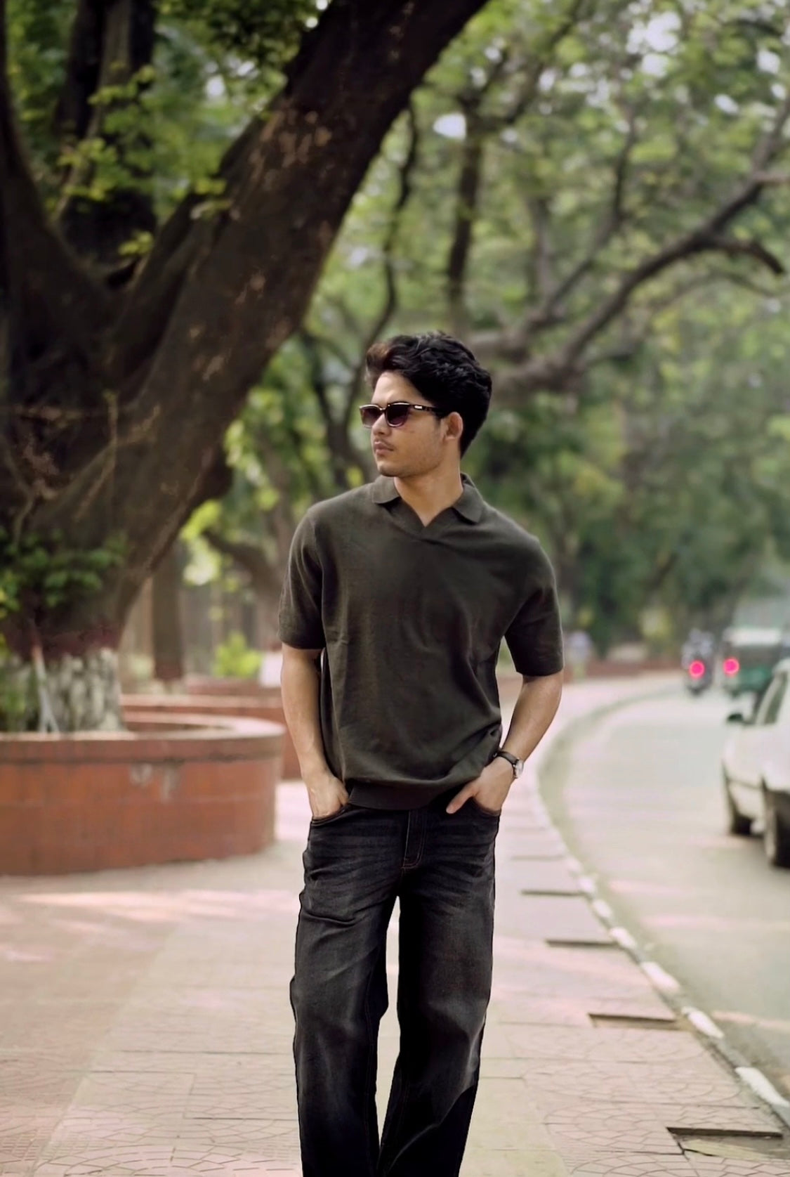 Olive Signature Knitted Polo