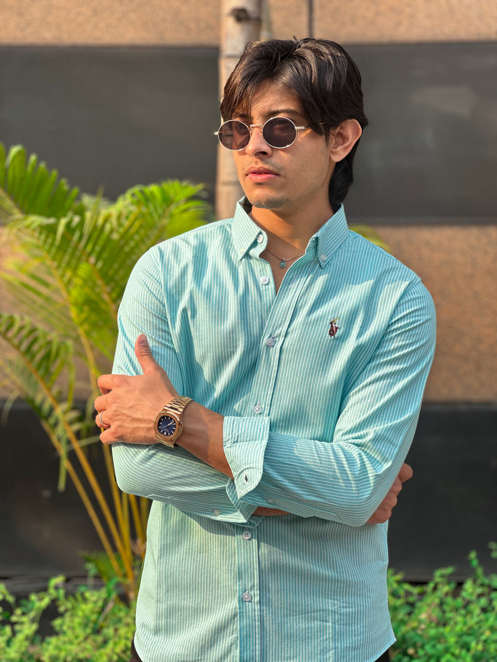 Aqua Mint Stripe Shirt