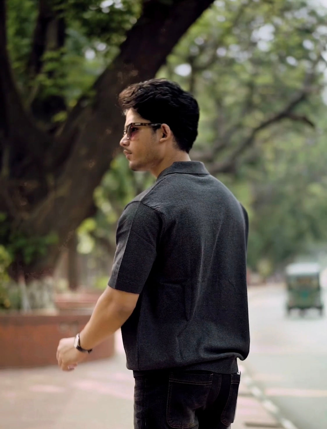 Black Signature Knitted Polo