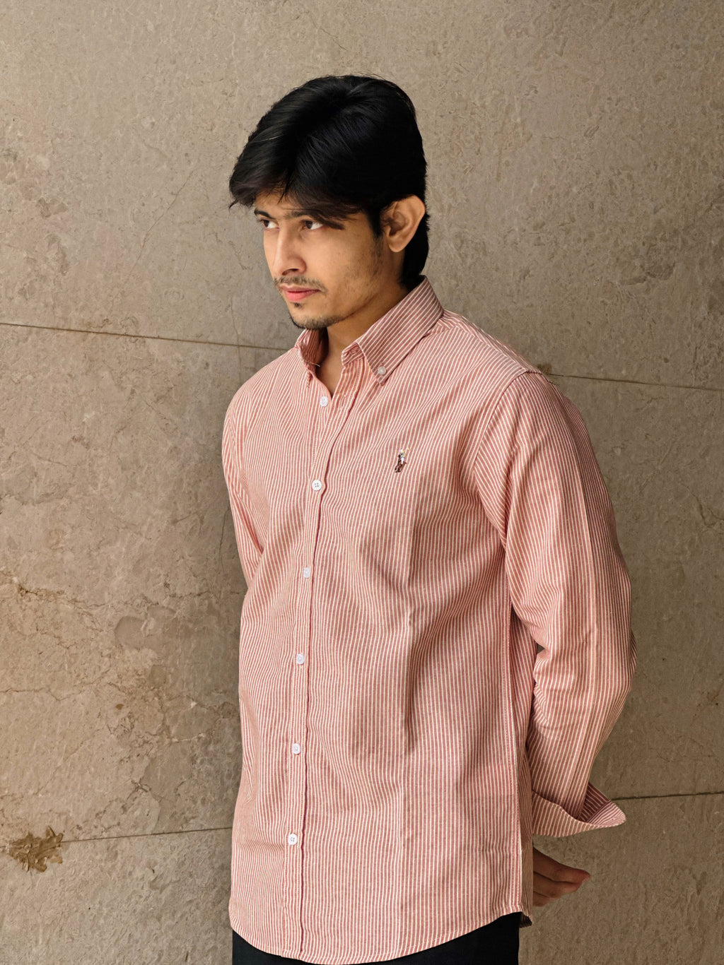 Dusty Peach Stripe Shirt