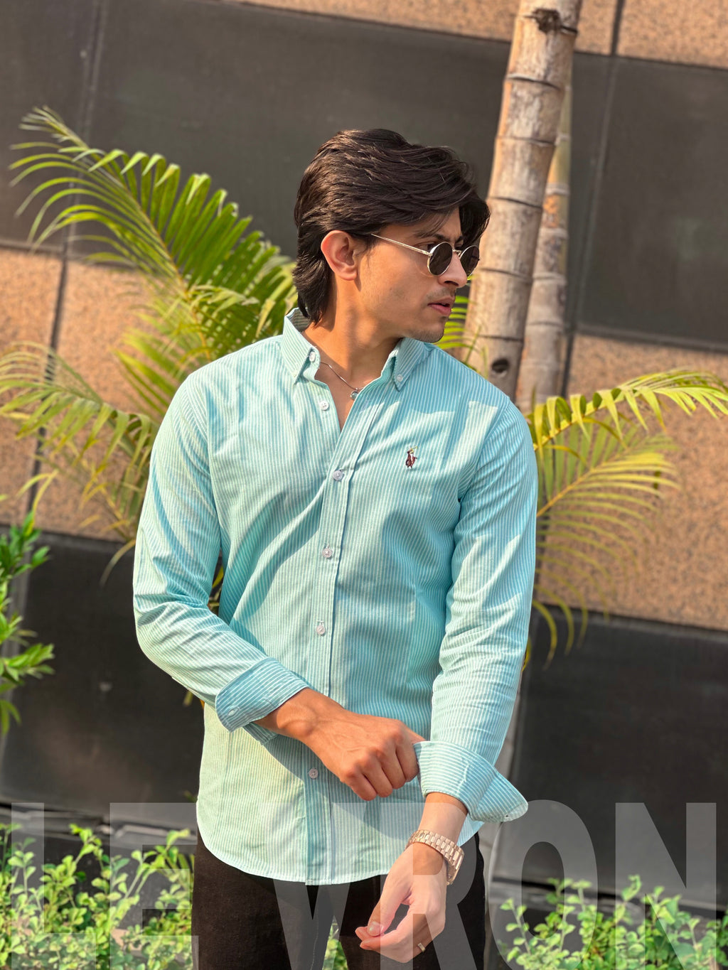 Aqua Mint Stripe Shirt