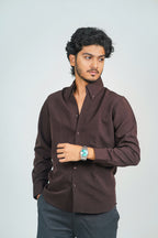 Korean High Neck Coffee Shirt