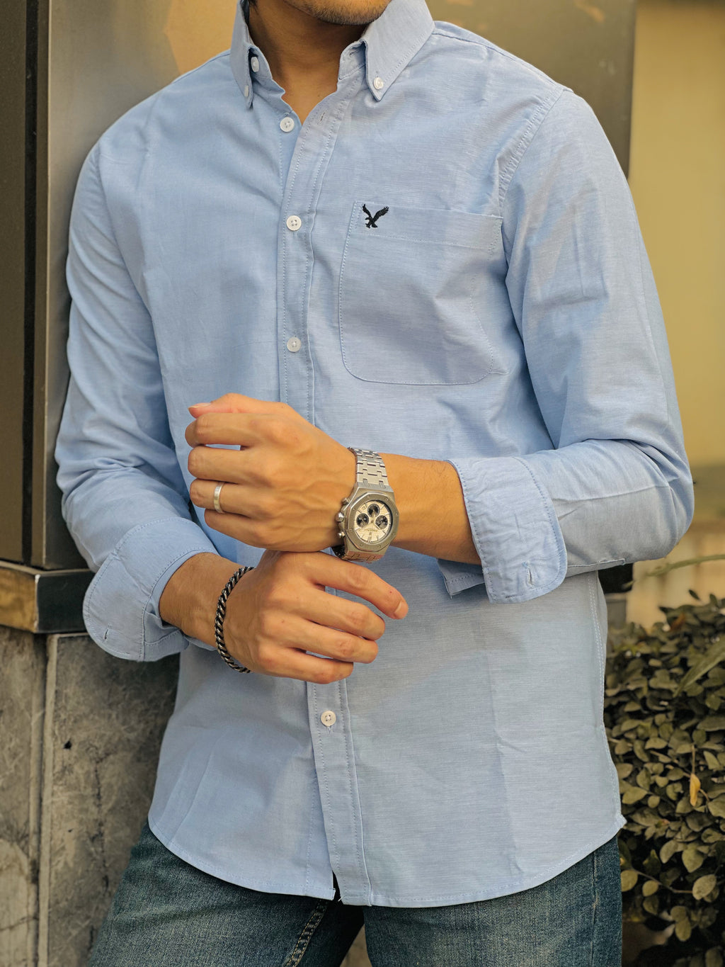Sky Blue Coloured American Eagle Oxford Shirt