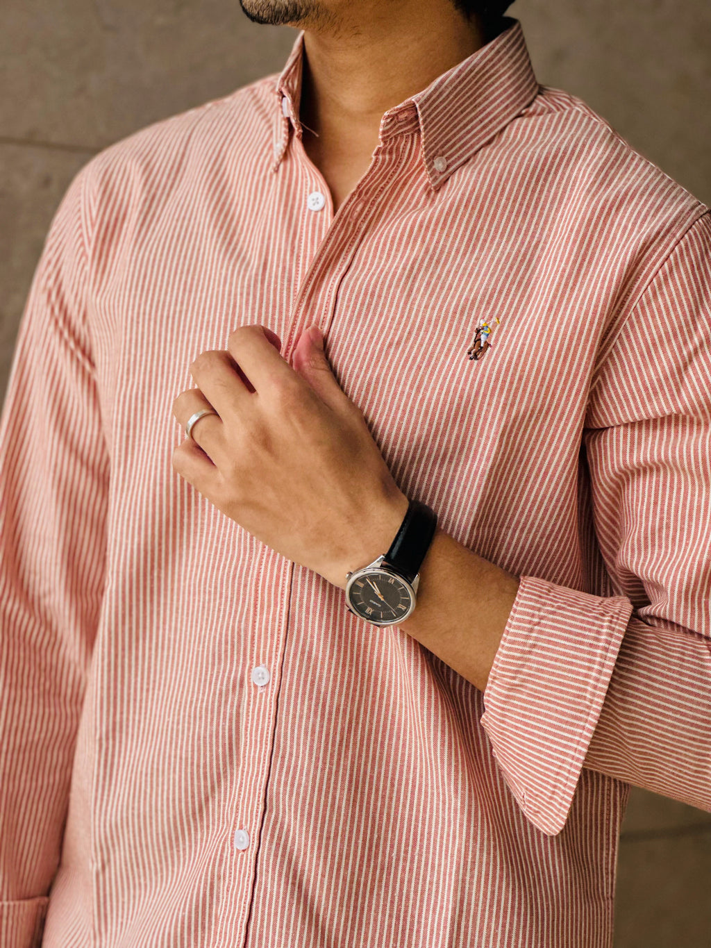 Dusty Peach Stripe Shirt