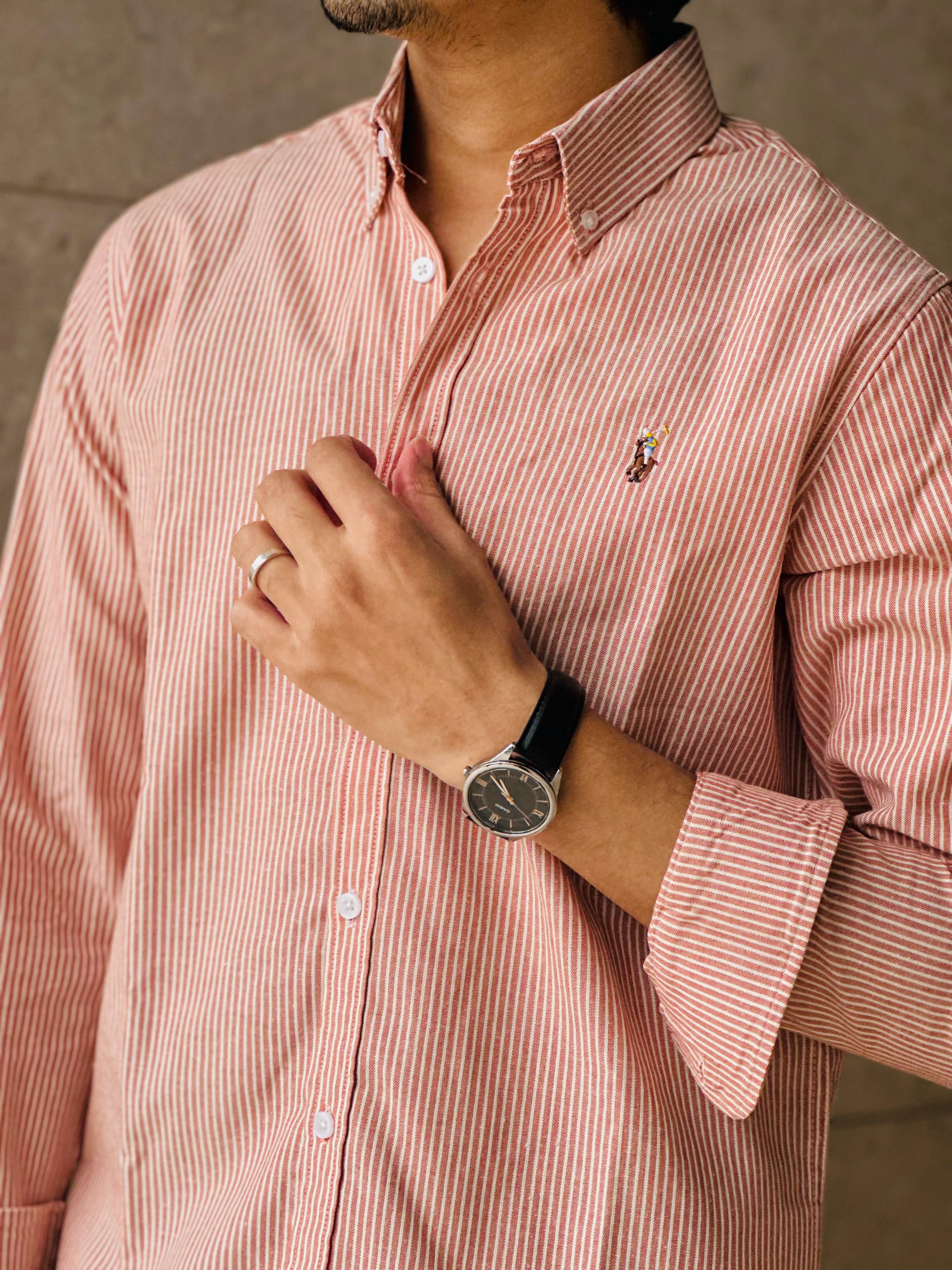 Dusty Peach Stripe Shirt