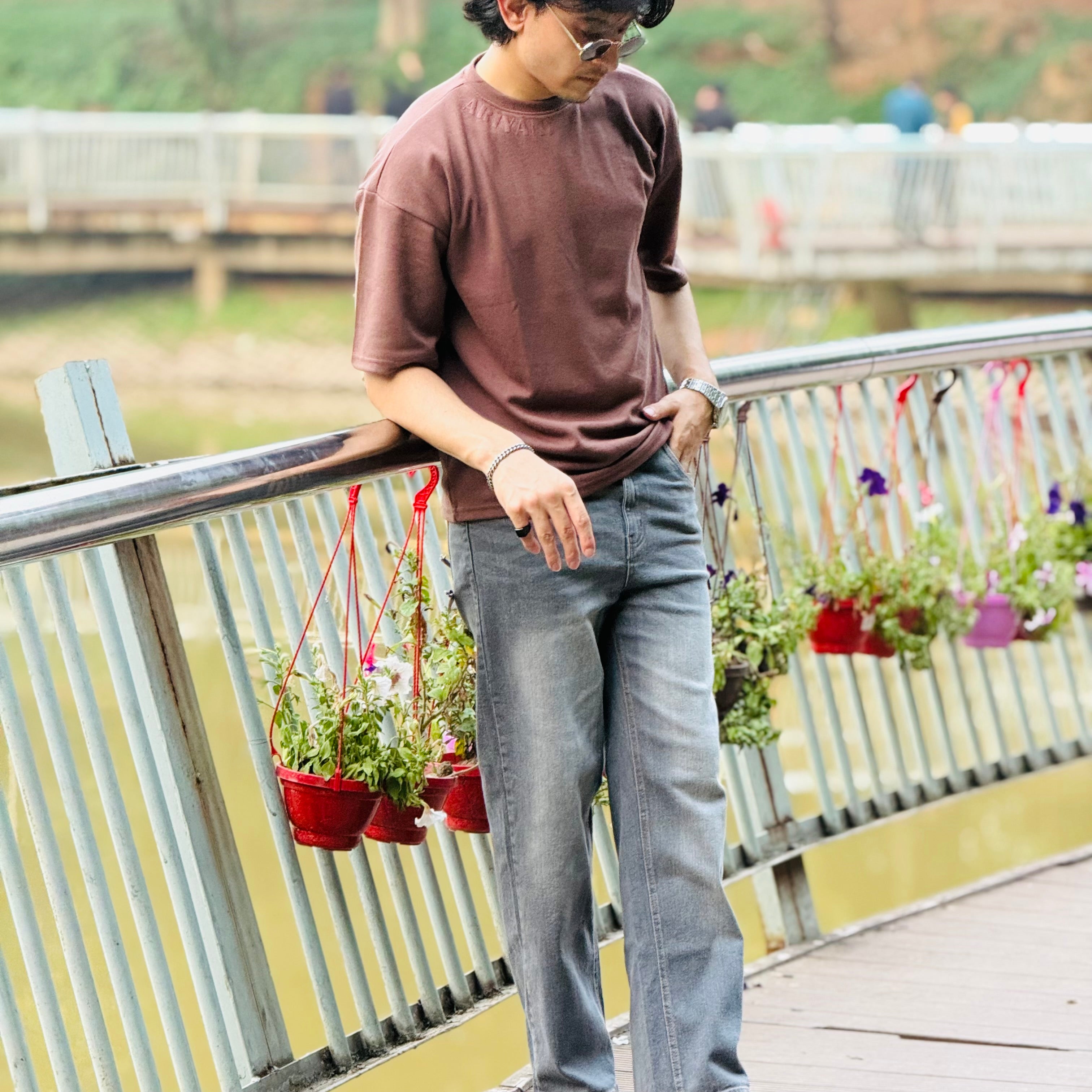 Dusty Gray Straight Cut Denim Pant