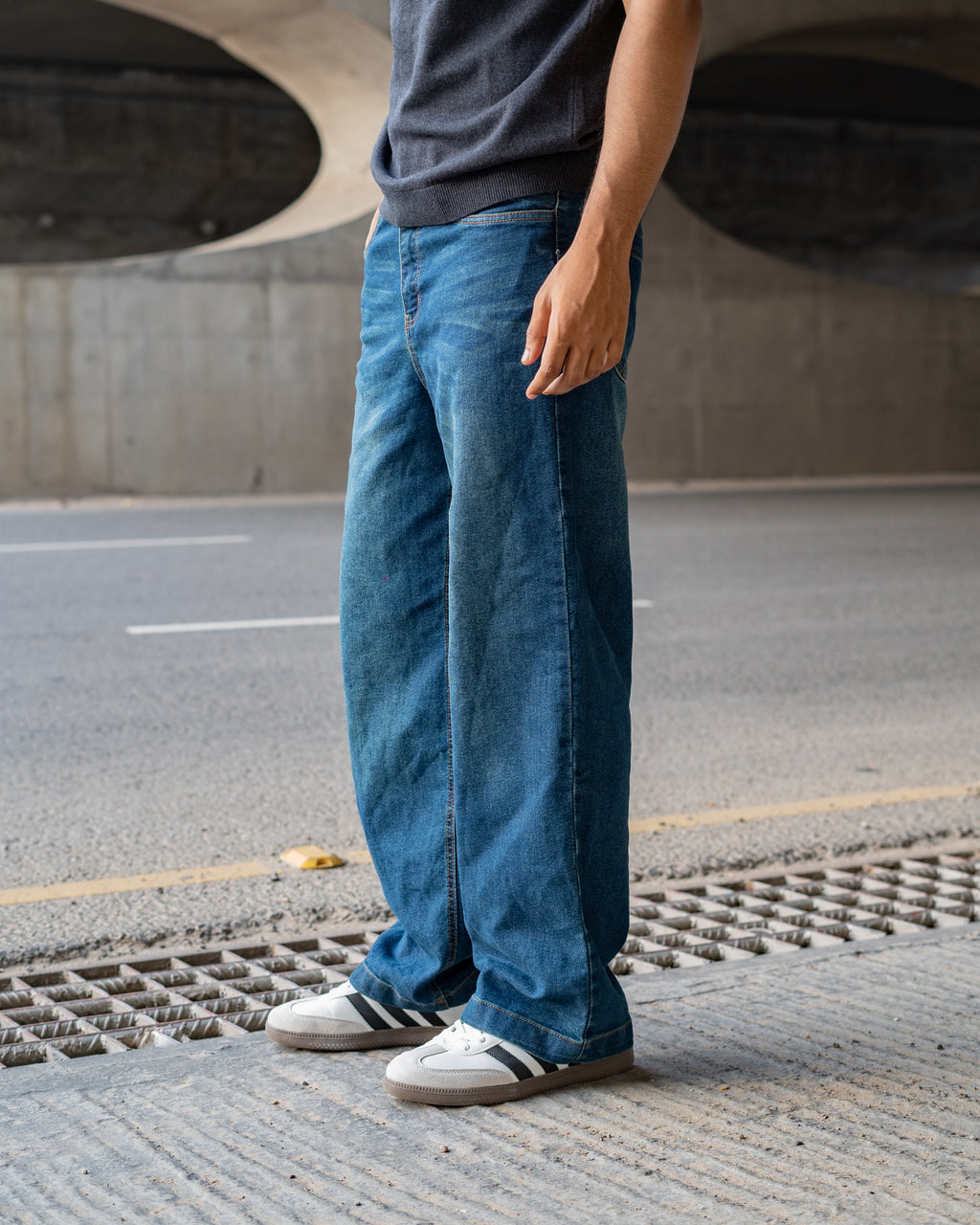 Dust Blue Straight Cut Pant