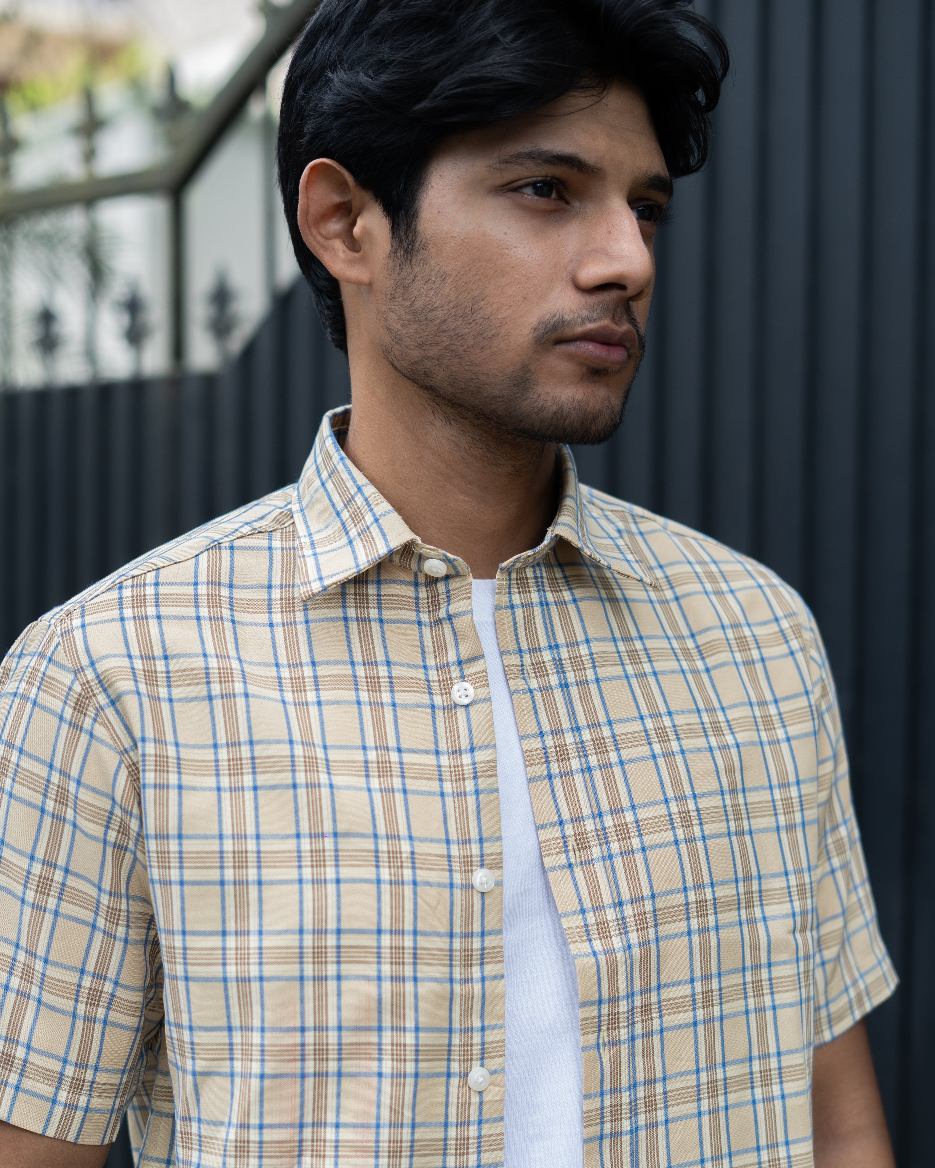Grameen Brown Check Half Sleeve Shirt