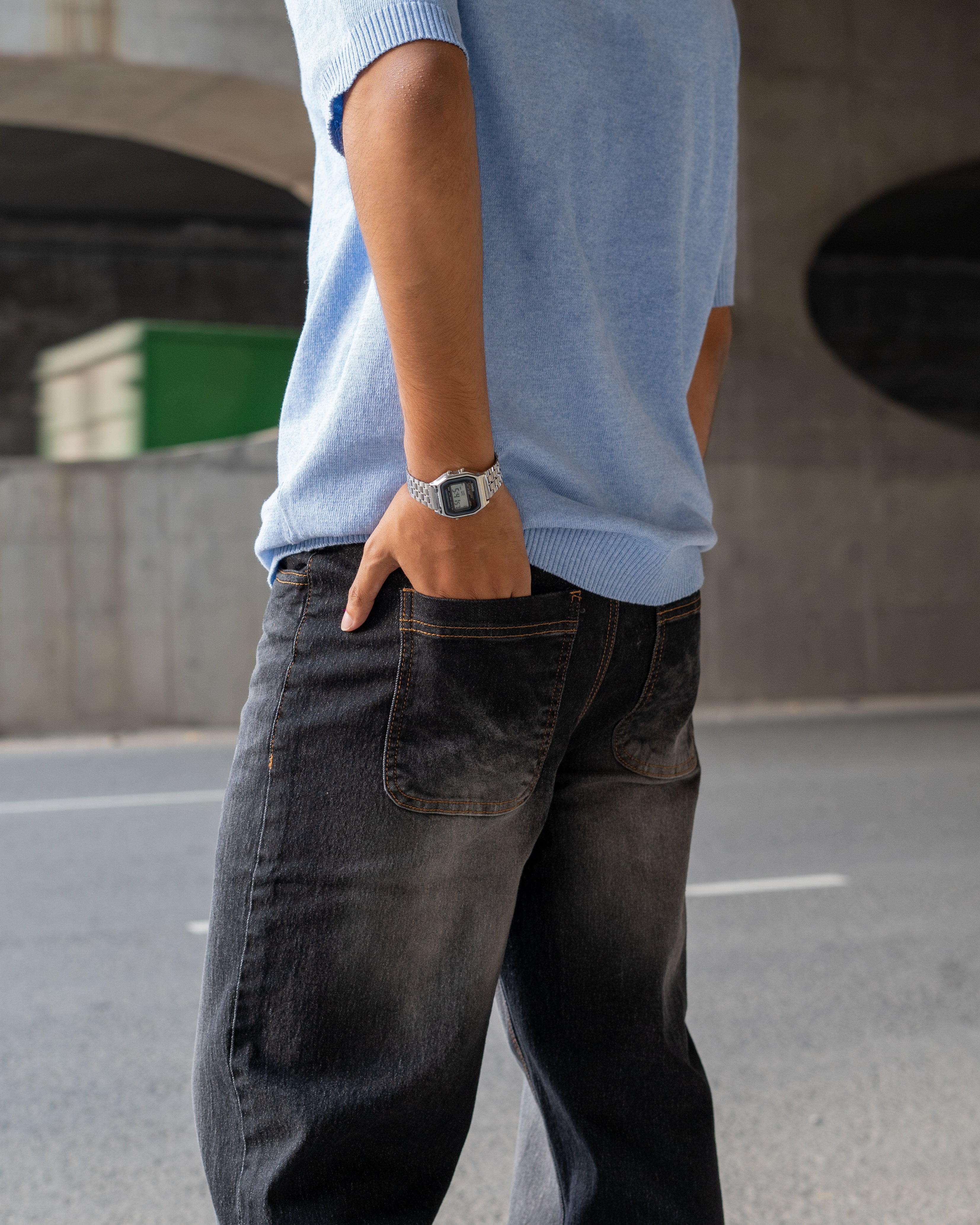 Black Scared Straight Cut Pant